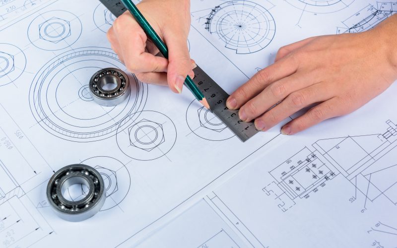 detail shot of Architectural blueprints.